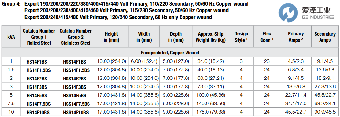 HEVI-DUTY变压器HS14F1BS 天生赢家凯发一触即发工业izeindustries.png